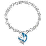 Charm Summer Dolphin Turtle Bracelet  Blue Opal Silver Color Hand Chain Beach Jewelry Bracelet Femme Bijoux